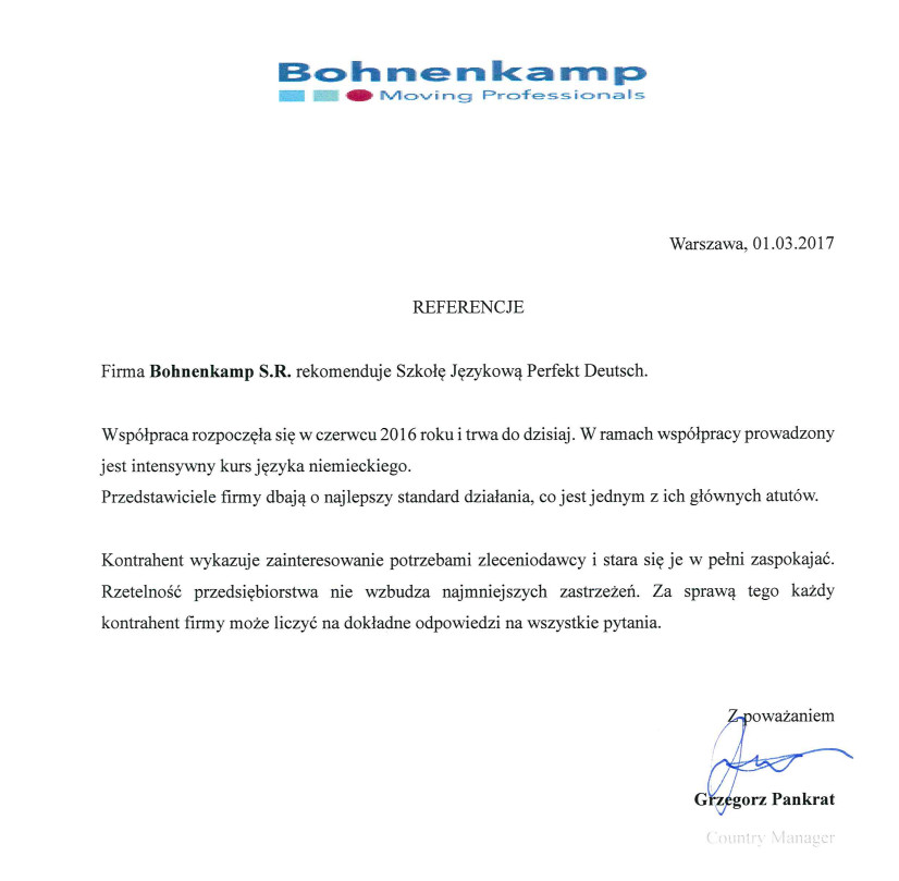 Referencje Bohnenkamp